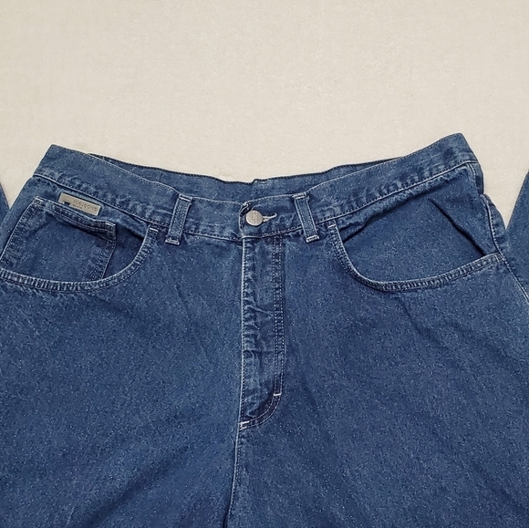 VINTAGE 90s Iceberg Italian Glitter Mod Wash Extra High Rise Loose Fit Jeans 38 - Picture 2 of 12